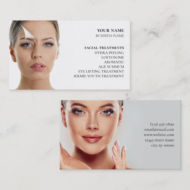 Skincare & Beauty Salon Visitenkarte (Vorne/Hinten)
