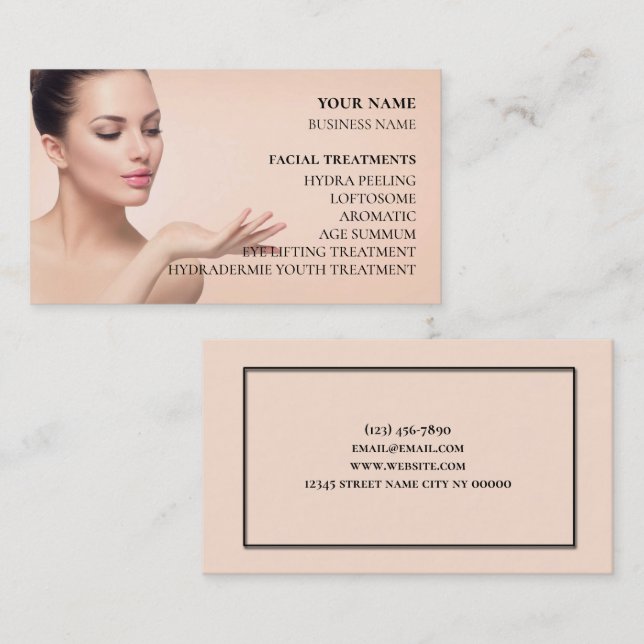 Skincare & Beauty Salon Visitenkarte (Vorne/Hinten)