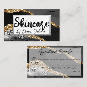 Skincare Erinnerung Schwarzes Gold Marmor Visitenkarte
