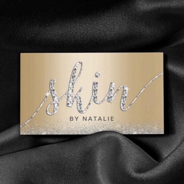 Skincare Salon Modern Gold Luxury Esthetician Visitenkarte (Von Creator hochgeladen)
