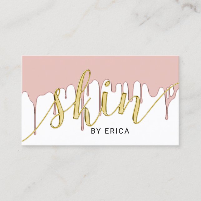 Skincare Salon Rose Esthetician Gold Drift Visitenkarte (Vorderseite)