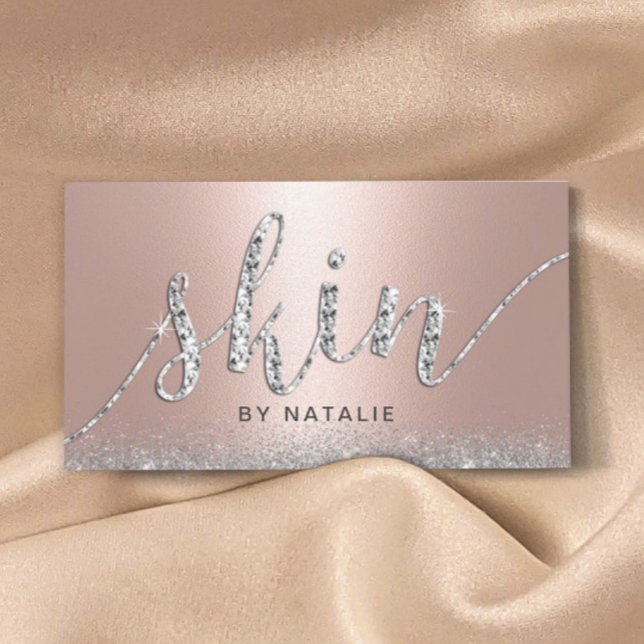 Skincare Salon Rose Gold Luxus Esthetician Visitenkarte (Von Creator hochgeladen)