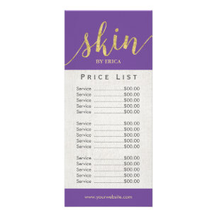 Skincare Salon Wellness-Center Esthetician Lila Pr Werbekarte