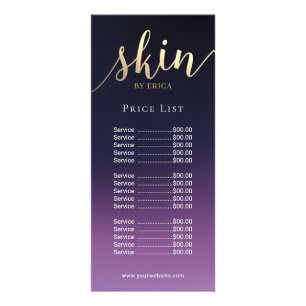 Skincare Salon Wellness-Center Esthetician Lila Pr Werbekarte