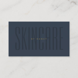 Skincare Typografie Navy Blue Minimalistisch Visitenkarte