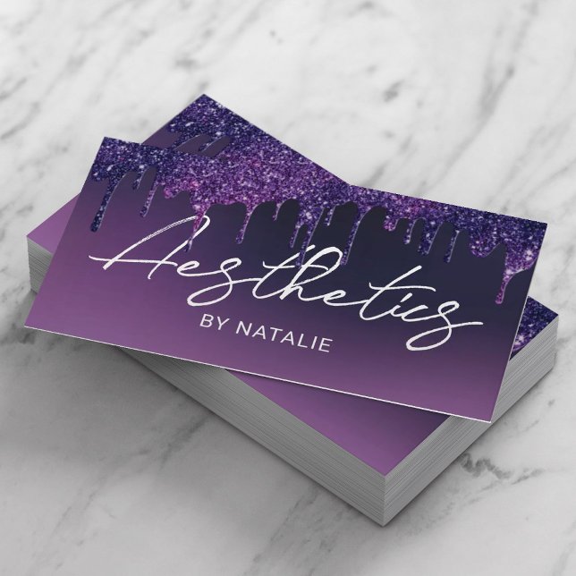 Skincare Wellness-Center Esthetician Elegant Lila  Visitenkarte (Von Creator hochgeladen)
