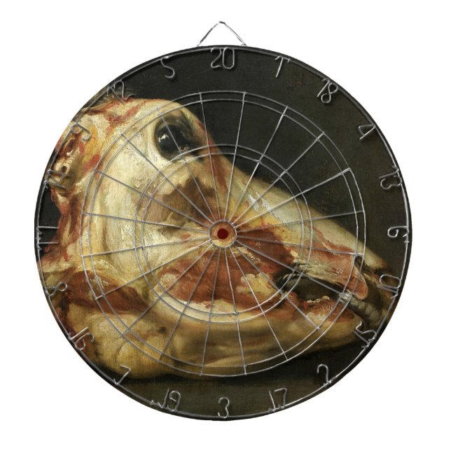 Skinned Head of a Young Bull by Boselli Dart Board Dartscheibe (vorne)