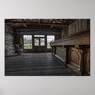 Skinners Saal -- Bannack Geisterstadt Montana Poster