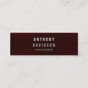 Skinny Beruflich Dark Red Manager Business Card Mini Visitenkarte