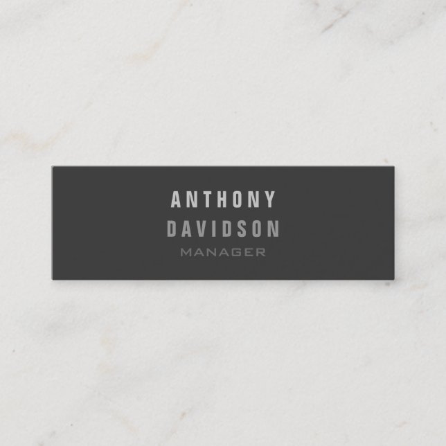 Skinny Beruflich Gray Manager Business Card Mini Visitenkarte (Vorderseite)
