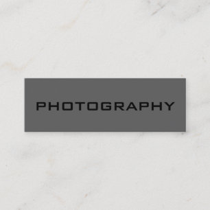 Skinny Black Out Gray Fotografy Business Card Mini Visitenkarte