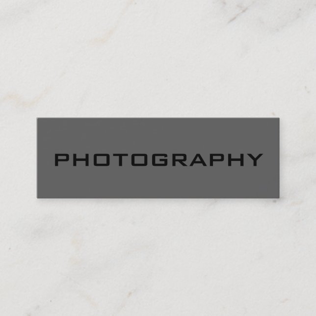 Skinny Black Out Gray Fotografy Business Card Mini Visitenkarte (Vorderseite)