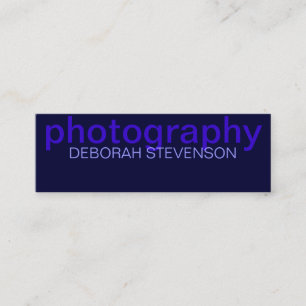 Skinny Blue Schlicht Fotografy Business Card Mini Visitenkarte