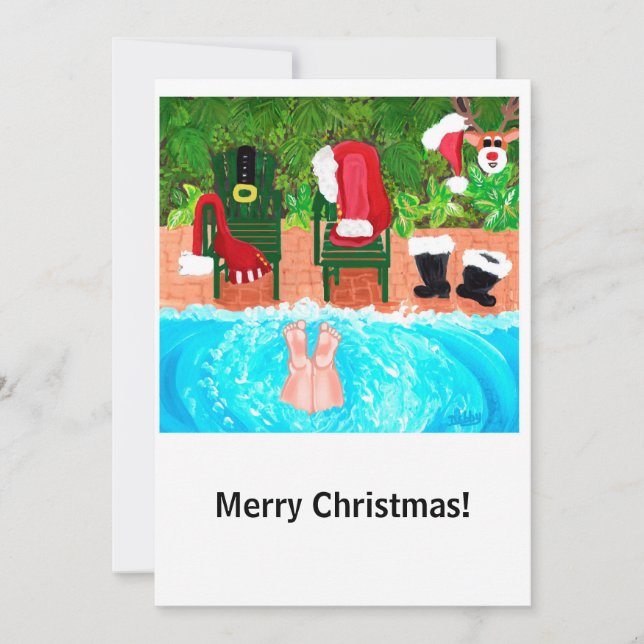 Skinny Dipping Weihnachtskarte Feiertagskarte (Vorderseite)