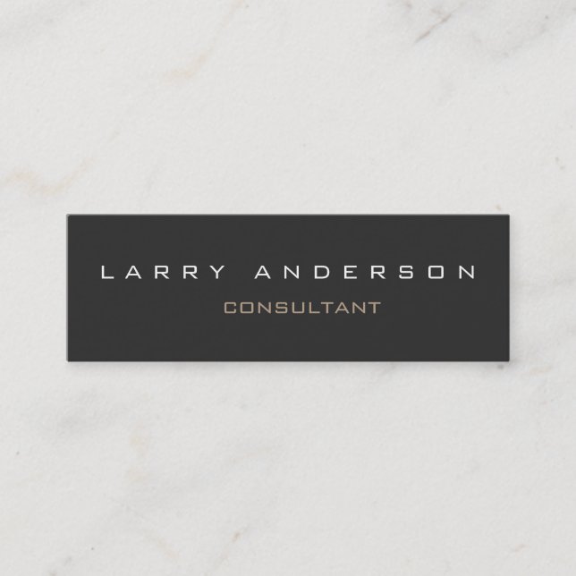 Skinny Double-Side Gray Consultant Business Card Mini Visitenkarte (Vorderseite)