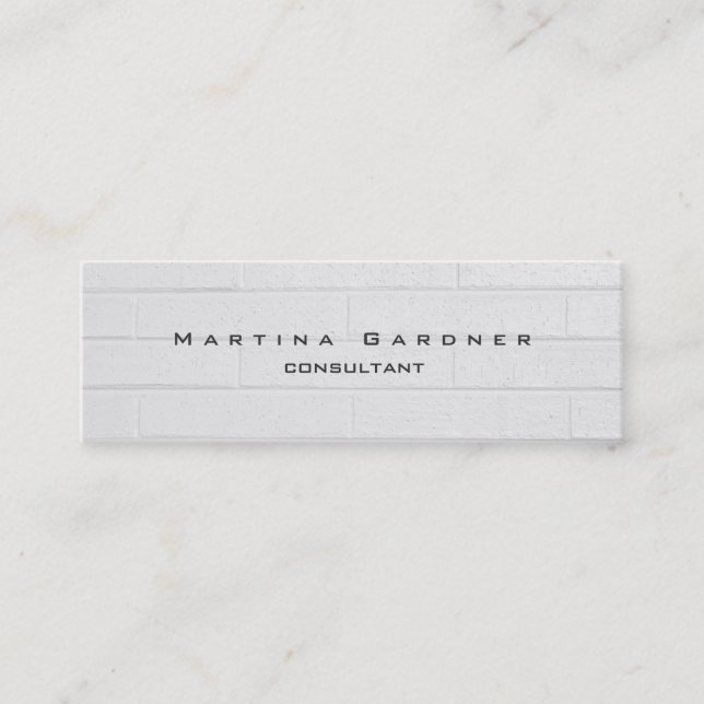 Skinny Einzigartig Moderne Graumauer Minimalistisc Mini Visitenkarte (Vorderseite)