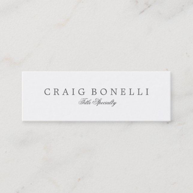 Skinny Elegante Handwriting Business Card Mini Visitenkarte (Vorderseite)