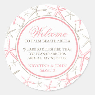 Skinny Finger Starfish Wedding Welcome Runder Aufkleber