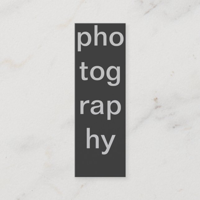 Skinny Gray Fotogray Business Card Mini Visitenkarte (Vorderseite)