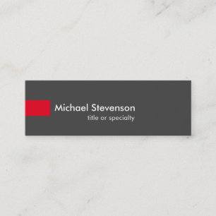 Skinny Gray Red Unique Consultant Business Card Mini Visitenkarte