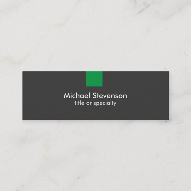 Skinny Grey Green Strip Standard Business Card Mini Visitenkarte (Vorderseite)
