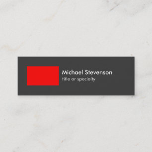 Skinny Grey Red Strip Trendy Chic Business Card Mini Visitenkarte