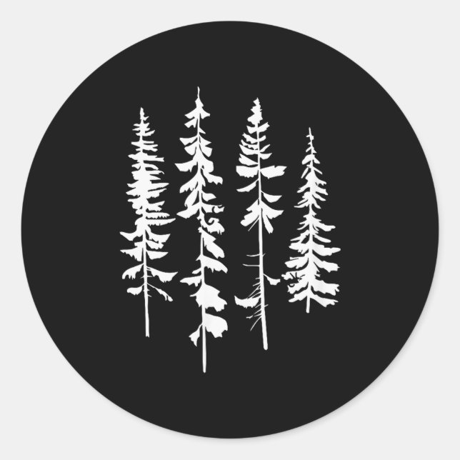 Skinny Ne Trees, Ne Tree Graphic Tee For Nature Lo Runder Aufkleber (Vorderseite)