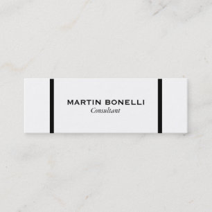 Skinny Schwarz-weiß Border Standard Business Card Mini Visitenkarte