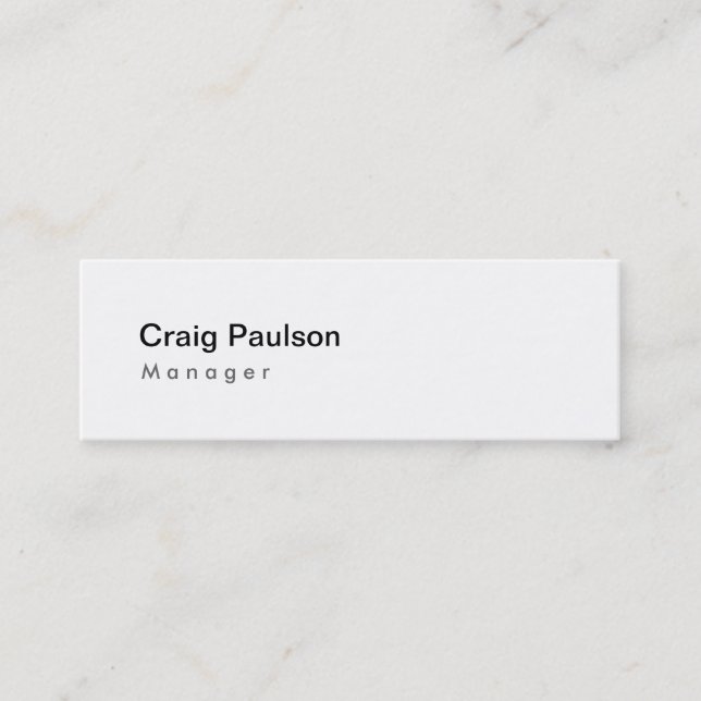 Skinny Schwarz-weiß Manager Business Card Mini Visitenkarte (Vorderseite)