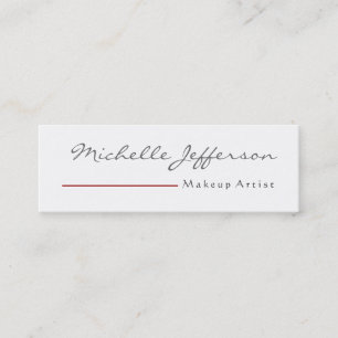Skinny Script Makeup Artist Business Card Mini Visitenkarte