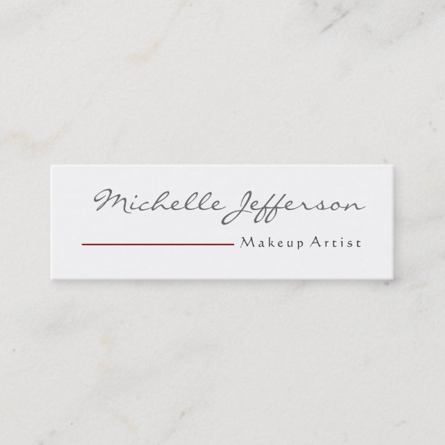 Skinny Script Makeup Artist Business Card Mini Visitenkarte (Vorderseite)