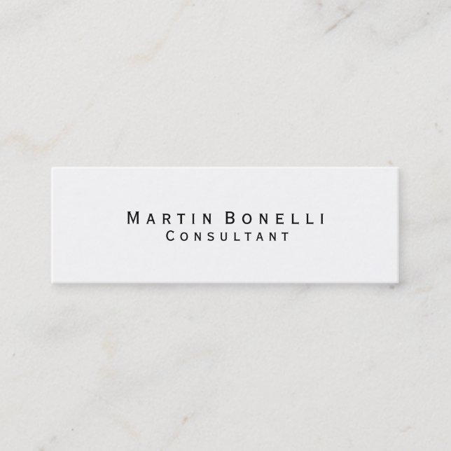 Skinny Simple Minimalistisch Consultant Business C Mini Visitenkarte (Vorderseite)