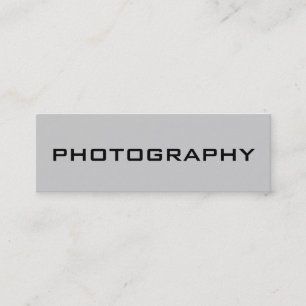 Skinny Size Modern Gray Fotografy Business Card Mini Visitenkarte