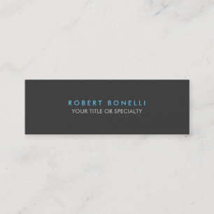 Skinny Slim Gray Blue Trend Standard Business Card Mini Visitenkarte
