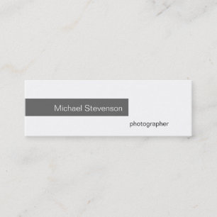 Skinny Slim Gray White Black Business Card Mini Visitenkarte
