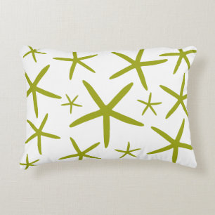 Skinny Starfish   Chartreuse Green Dekokissen