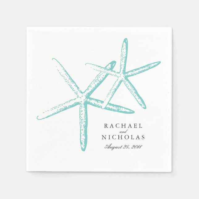 Skinny Starfish | Hochzeit Serviette (Vorderseite)