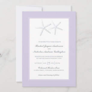 Skinny Starfish Lilac Gray   Hochzeit Einladung