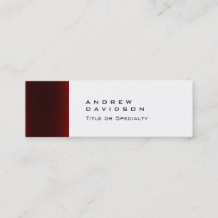 Skinny Trend Red White Schlicht Stylish Business C Mini Visitenkarte