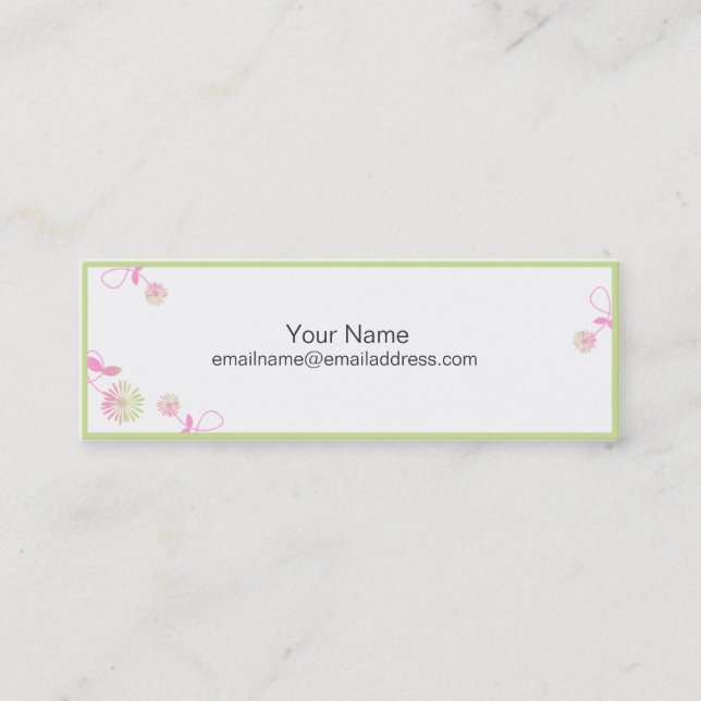 Skinny Visitenkarte - Kleine Wirble Blume (Vorderseite)