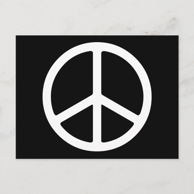 Skinny White Peace Symbol Postcard Postkarte (Vorderseite)