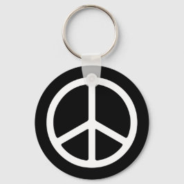 Skinny White Peace Symbol Schlüsselanhänger