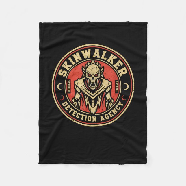 Skinwalker Detection Agency Funny Cryptid Skinwalk Fleecedecke (Vorderseite)