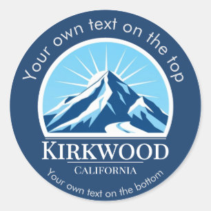 Skiort Kirkwood California Runder Aufkleber