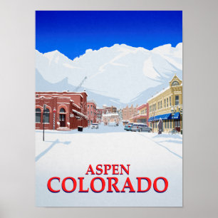 Skiort-Stadt Aspen Colorado Poster