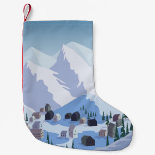 Skiort: Vintage Bergwelt Kleiner Weihnachtsstrumpf