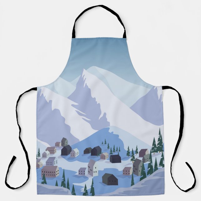 Skiort: Vintage Bergwelt Schürze (Vorderseite)