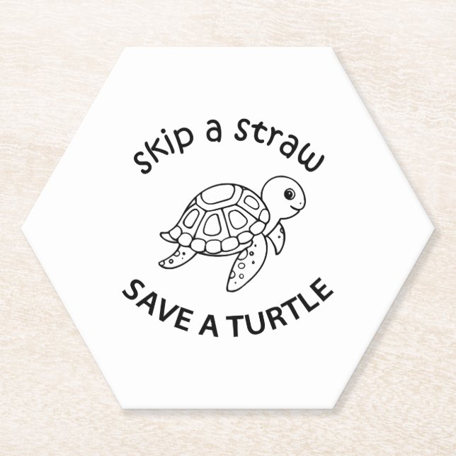 Skip A Straw Save A Turtle Copy Copy Copy Untersetzer (Vorderseite)