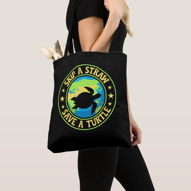 Skip a Straw Save a Turtle - Eco Awareness Earth Tasche (Von Nahem)