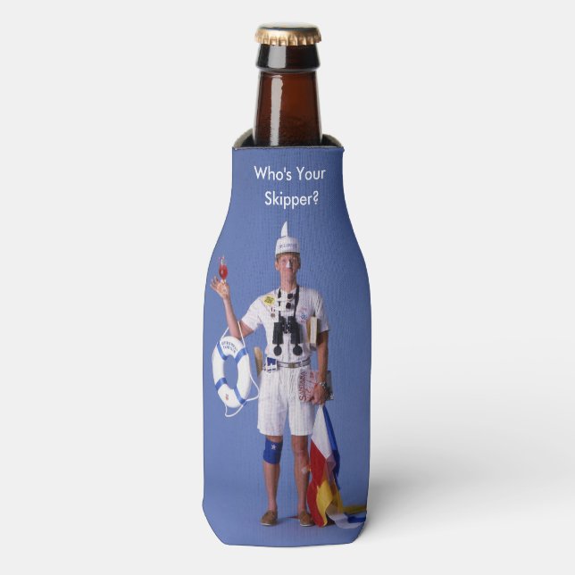 Skip Sayles™_Wer ist Ihr Skipper?_Beverage Cosy Flaschenkühler (Flaschenvorderseite)